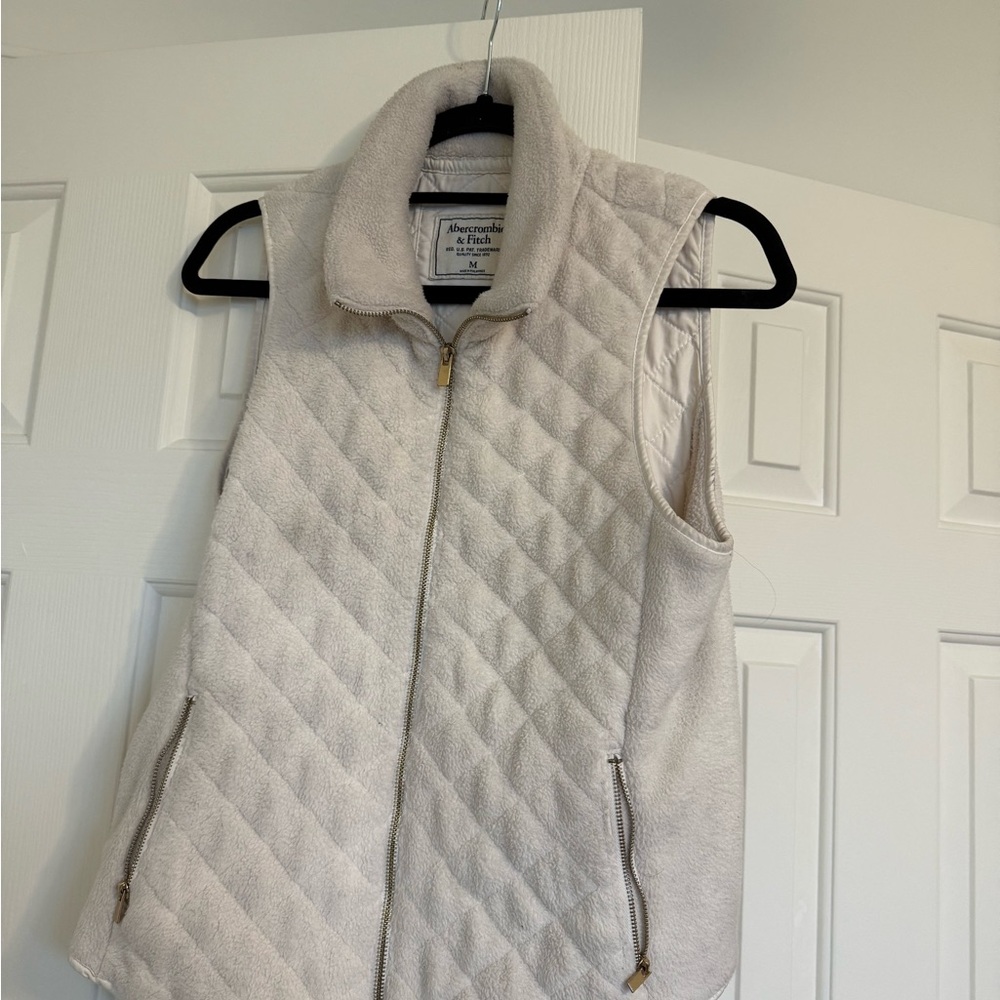 Women's Cream Quilted Vest